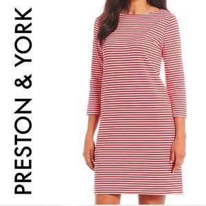 Preston & York Red & White Nautical T-shirt Dress NWT Sz S